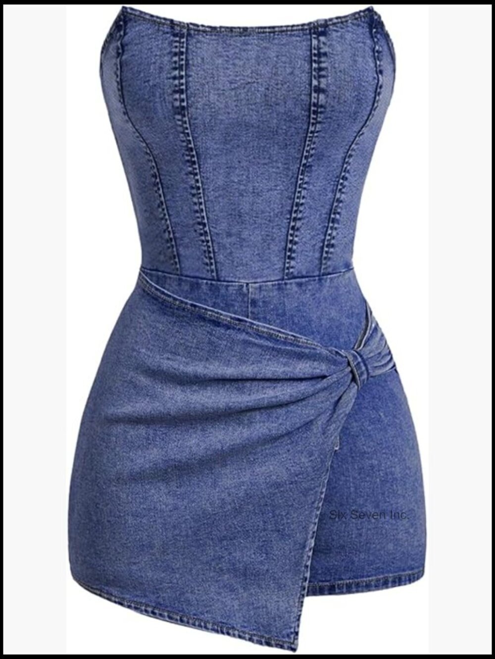 Y2K Tube Top Denim Romper Wrap Strapless Bodycon Short Jumpsuit